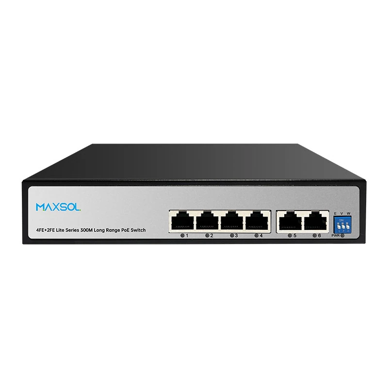 4-Port Long Range AI PoE Switch 60W 2 Uplink