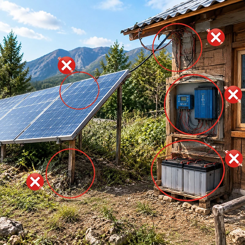 Off-Grid Solar Design Mistakes: Fault-Finding Guide